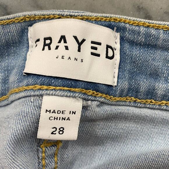 FRAYED DENIM High Rise Denim Shorts Gulf Stream Size 28 - Picture 7 of 10